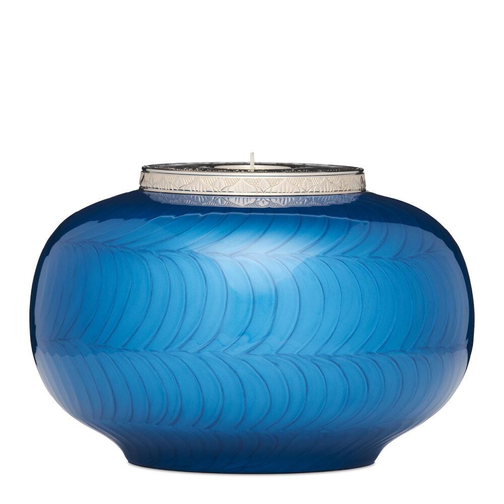 Classic Blue and SIlver Candle Urn - Adult - PREMIUM URNS