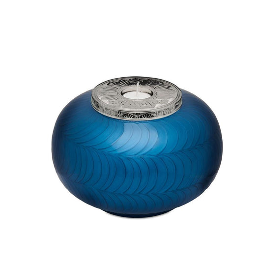 Classic Blue and SIlver Candle Urn - Adult - PREMIUM URNS