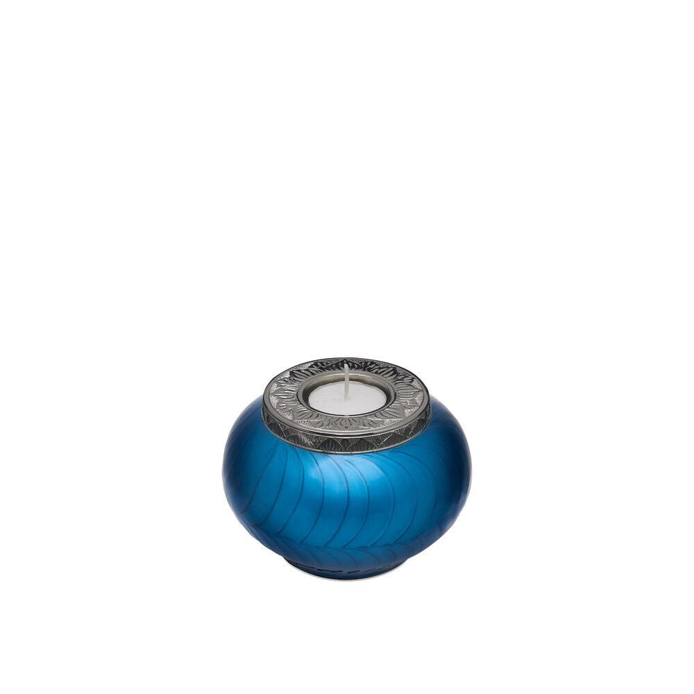 Classic Blue and Silver Candle Urn - Keepsake - PREMIUM URNS