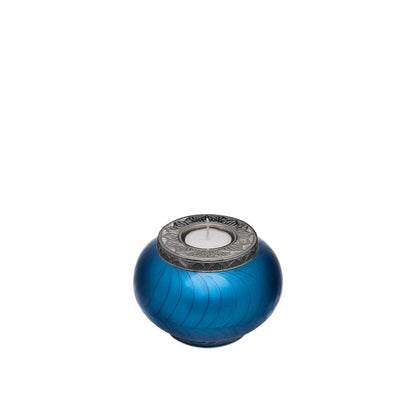 Classic Blue and Silver Candle Urn - Keepsake - PREMIUM URNS