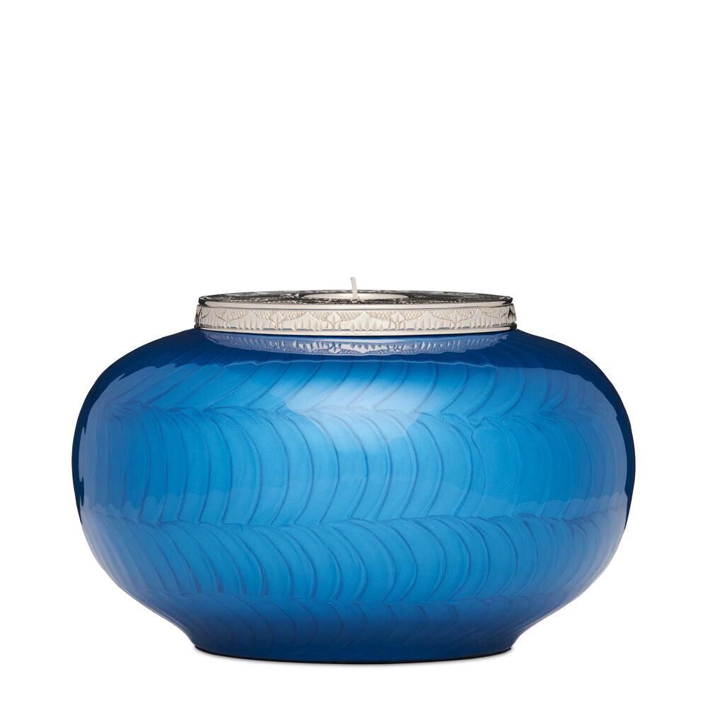 Classic Blue and Silver Candle Urn - Medium - PREMIUM URNS