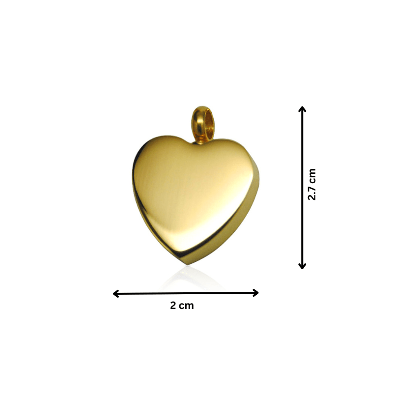 Classic Heart Pendant Gold Tone - PREMIUM URNS