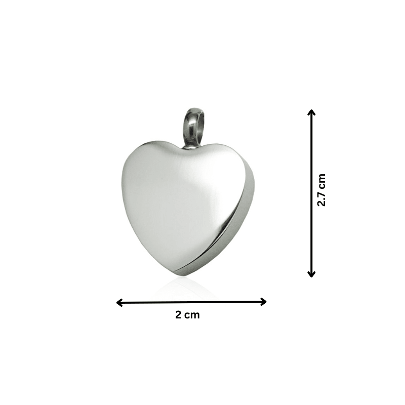 Classic Heart Pendant Silver Tone - PREMIUM URNS
