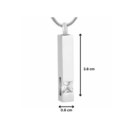 Column Pendant with Clear Stone - PREMIUM URNS