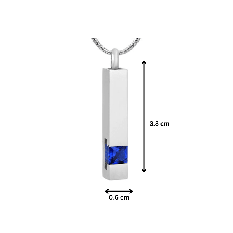 Column Pendant with Ocean Blue Stone - PREMIUM URNS