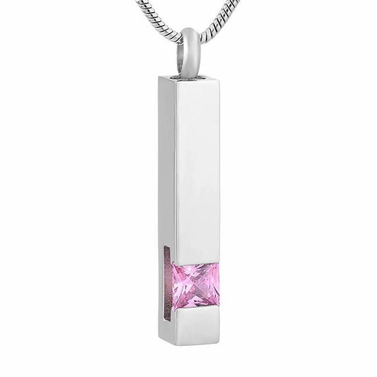 Column Pendant with Pink Stone - PREMIUM URNS