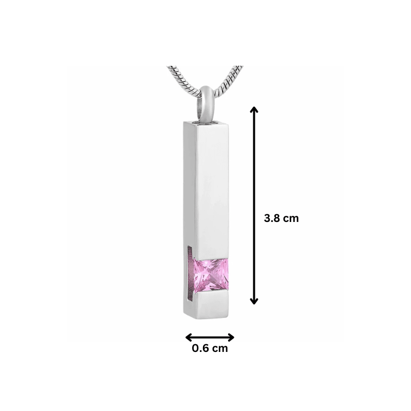 Column Pendant with Pink Stone - PREMIUM URNS
