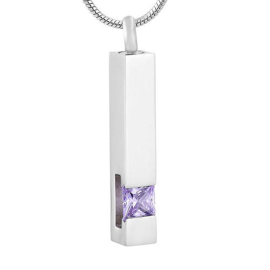 Column Pendant with Purple Stone - PREMIUM URNS