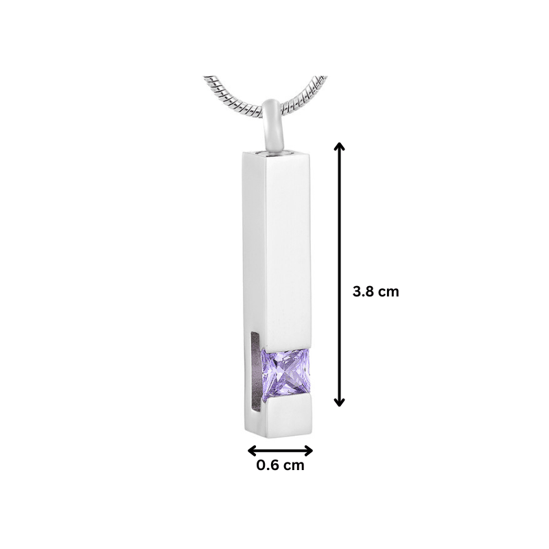 Column Pendant with Purple Stone - PREMIUM URNS