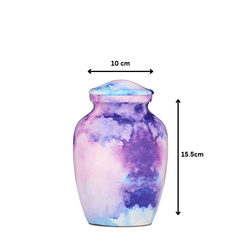 Deep Purple Watercolour Medium Alloy Urn - PREMIUM URNS