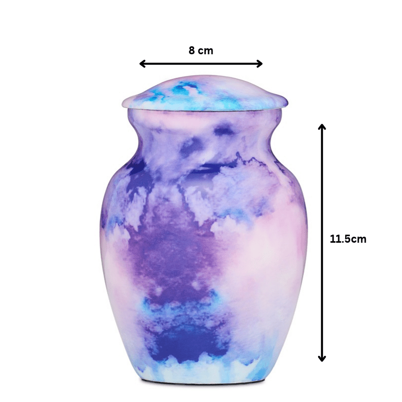 Deep Purple Watercolour Small Alloy Urn - PREMIUM URNS