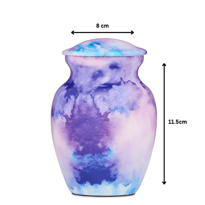 Deep Purple Watercolour Small Alloy Urn - PREMIUM URNS