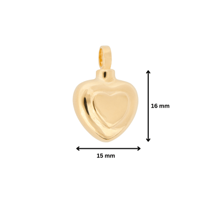 Double Heart Pendant 14ct Gold Vermeil - PREMIUM URNS