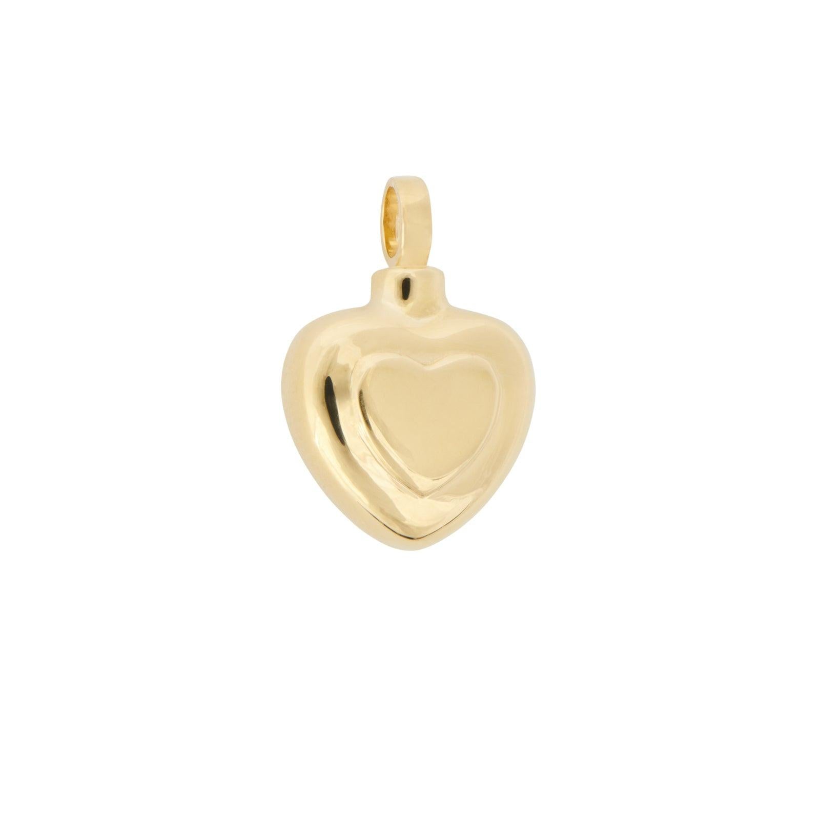 Double Heart Pendant 14ct Gold Vermeil - PREMIUM URNS