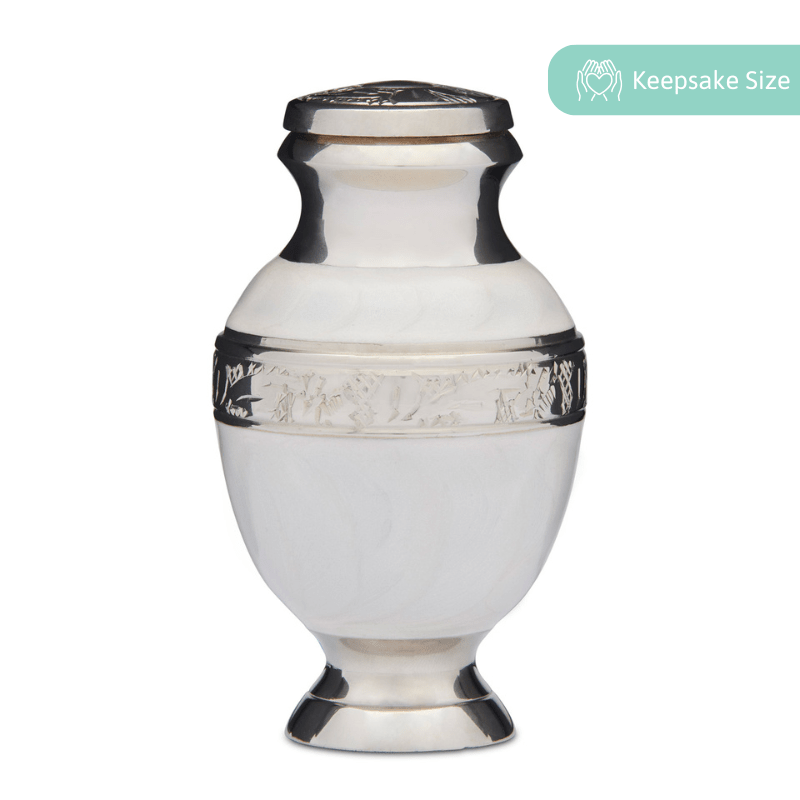 Elegant White Urn - Keepsake - PREMIUM URNS