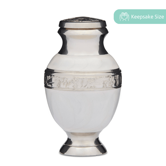 Elegant White Urn - Keepsake - PREMIUM URNS