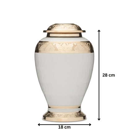 Embassy Gold and White Urn - PREMIUM URNS