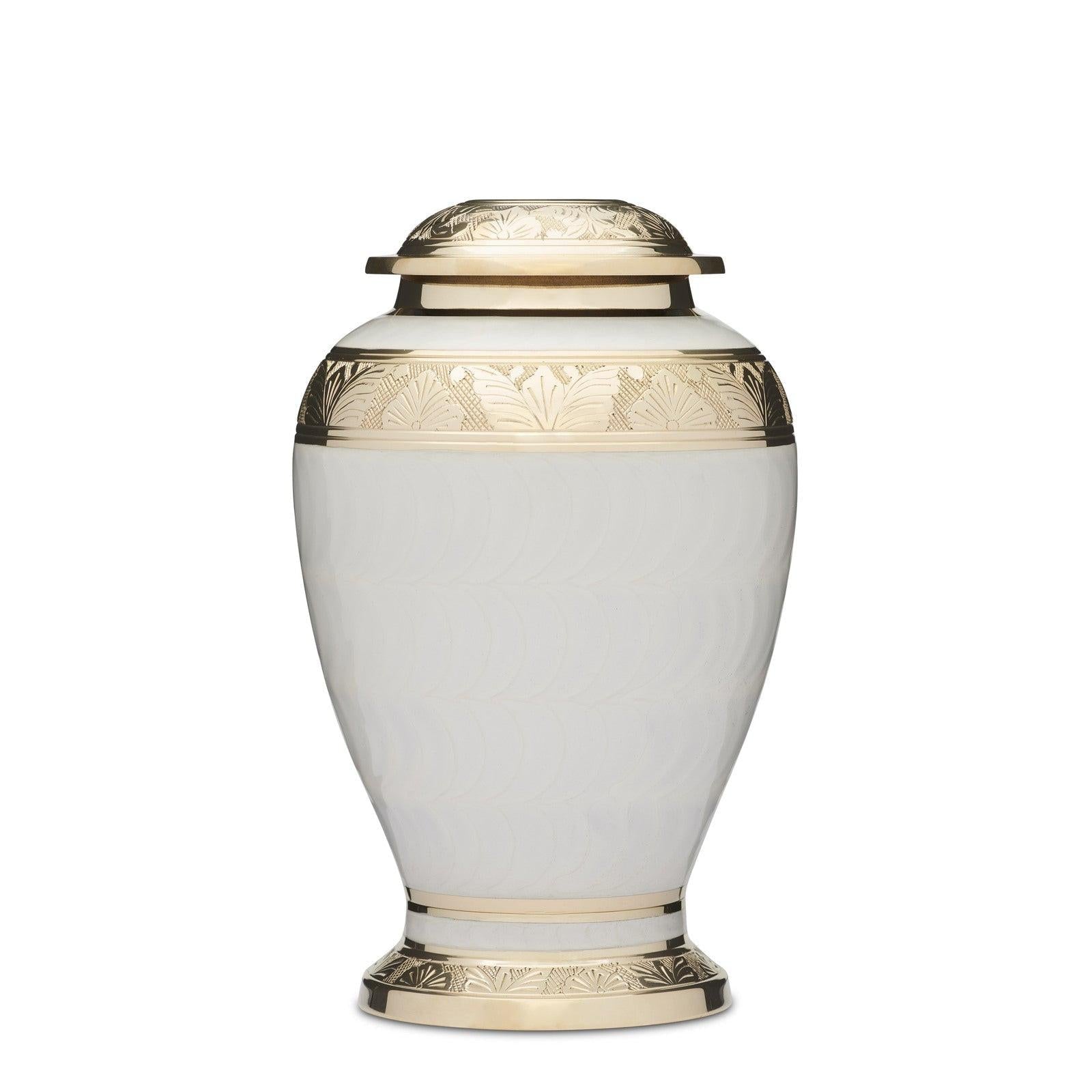 Embassy Gold and White Urn - PREMIUM URNS