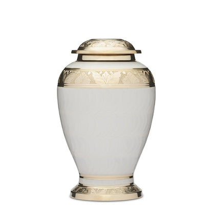 Embassy Gold and White Urn - PREMIUM URNS