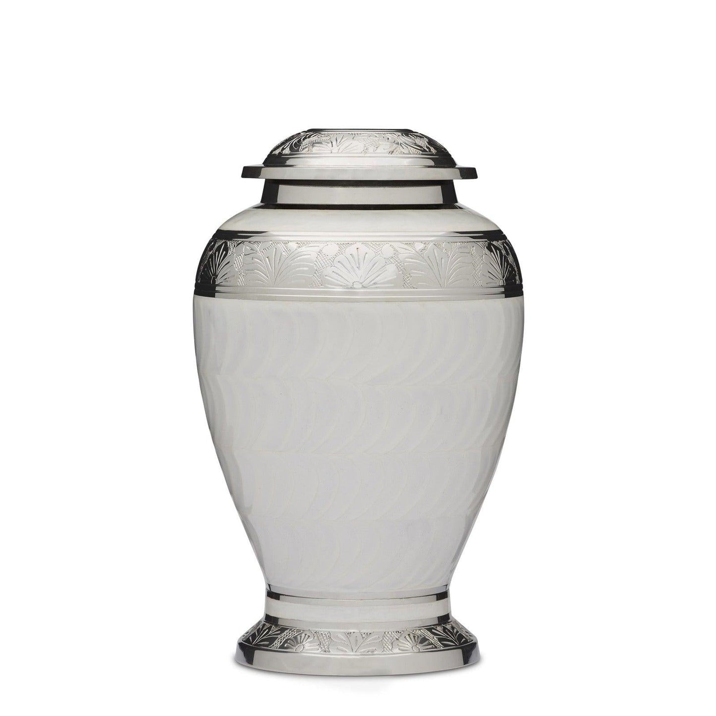 Embassy Silver and White Urn - PREMIUM URNS