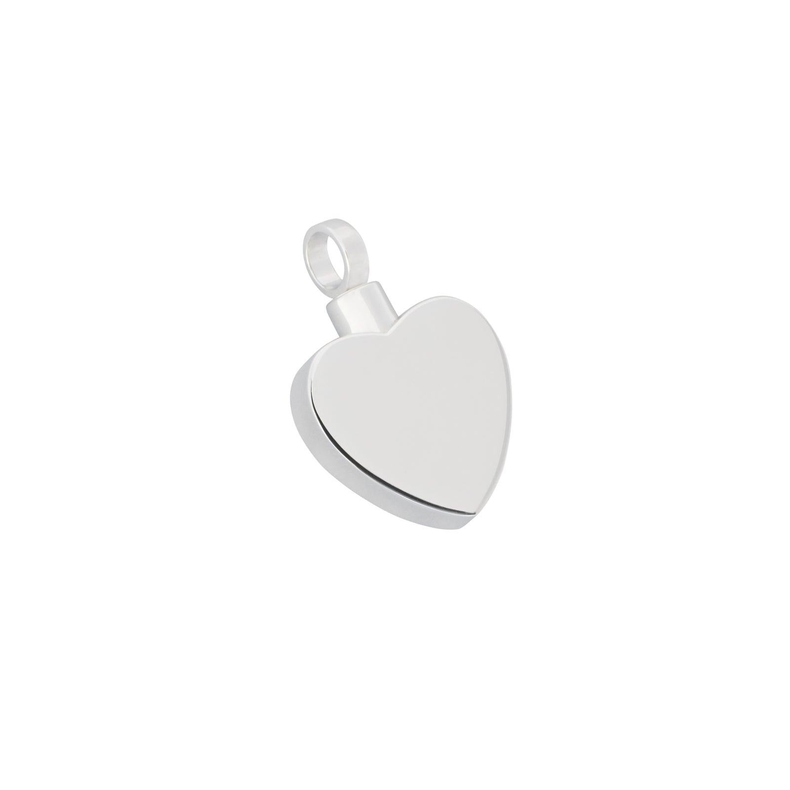 Flat Heart Premium Pendant 925 Silver - PREMIUM URNS