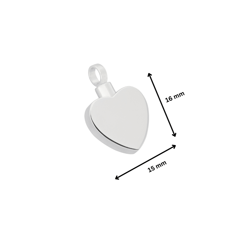 Flat Heart Premium Pendant 925 Silver - PREMIUM URNS