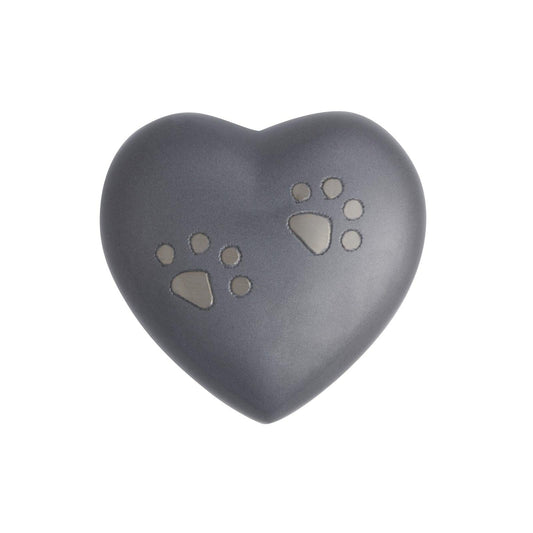 Grey Paws to Heaven Keepsake Heart Urn - PREMIUM URNS