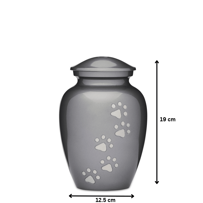 Grey Paws to Heaven Urn 7" - PREMIUM URNS