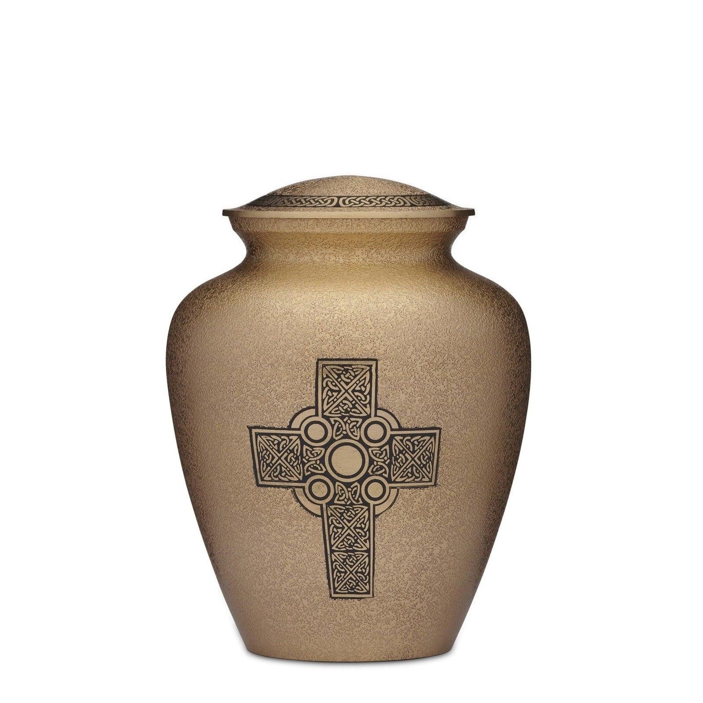 Hammered Gold Cross Urn Adult - PREMIUM URNS