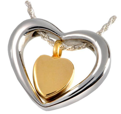Heart in Heart Stainless Steel Pendant - PREMIUM URNS