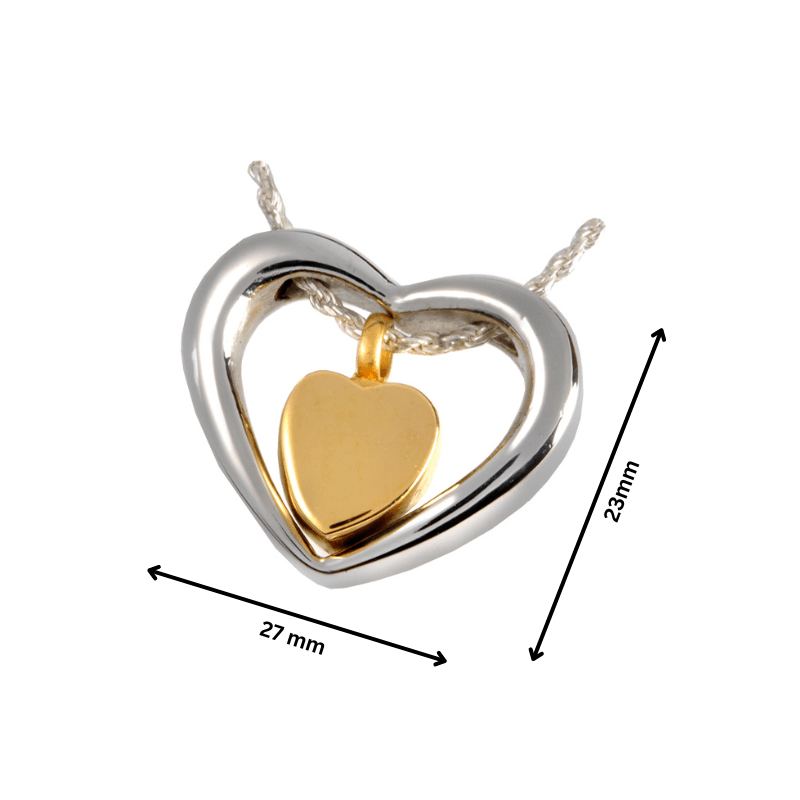 Heart in Heart Stainless Steel Pendant - PREMIUM URNS