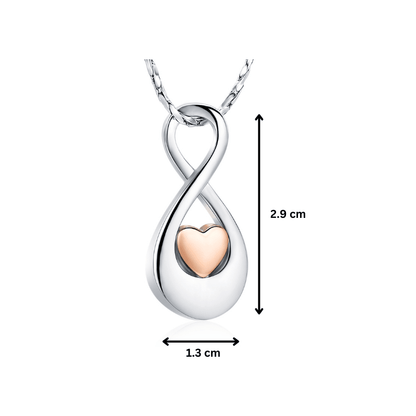Infinity Rose Gold Plated Heart Pendant - PREMIUM URNS