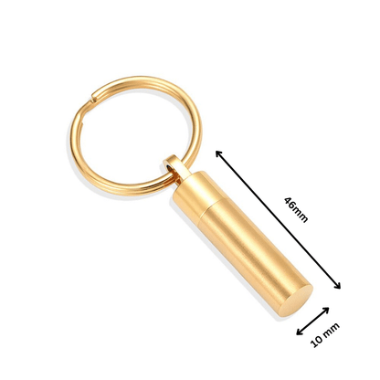 Key Chain Cylinder Gold Tone - PREMIUM URNS
