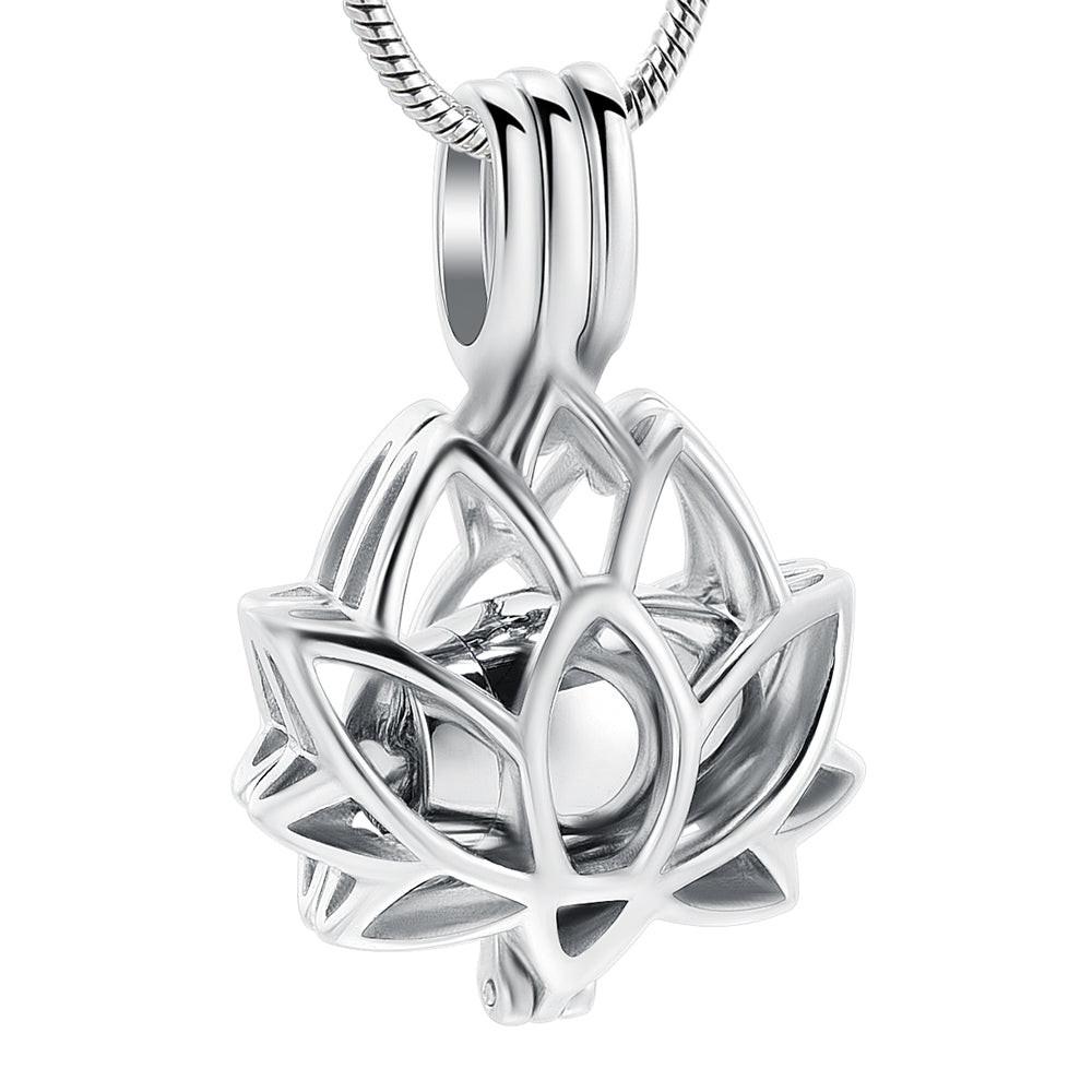 Lotus Urn Pendant Silver Tone - PREMIUM URNS
