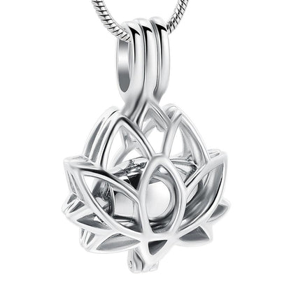 Lotus Urn Pendant Silver Tone - PREMIUM URNS