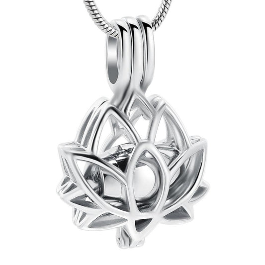 Lotus Urn Pendant Silver Tone - PREMIUM URNS