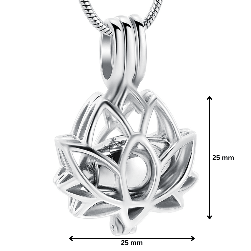 Lotus Urn Pendant Silver Tone - PREMIUM URNS