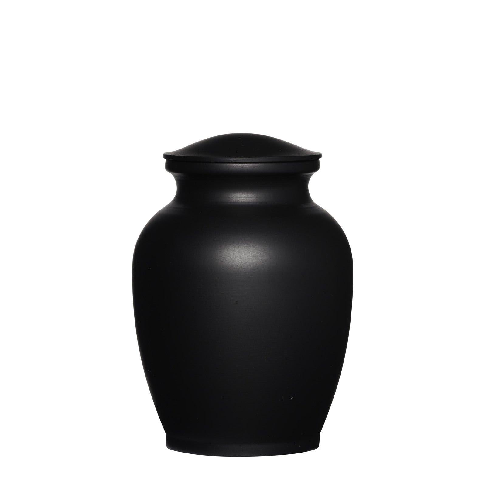 Matte Black Alloy Urn Medium 7" - PREMIUM URNS