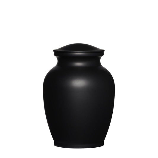Matte Black Alloy Urn Medium 7" - PREMIUM URNS