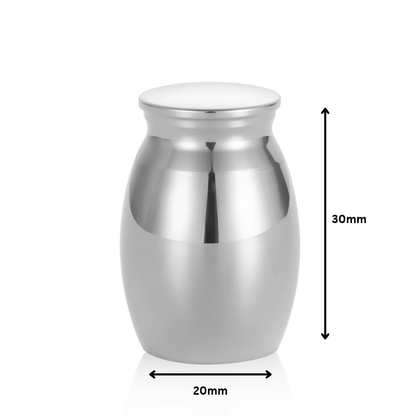 Mini Thimble Urn 30mm - Silver Tone - PREMIUM URNS