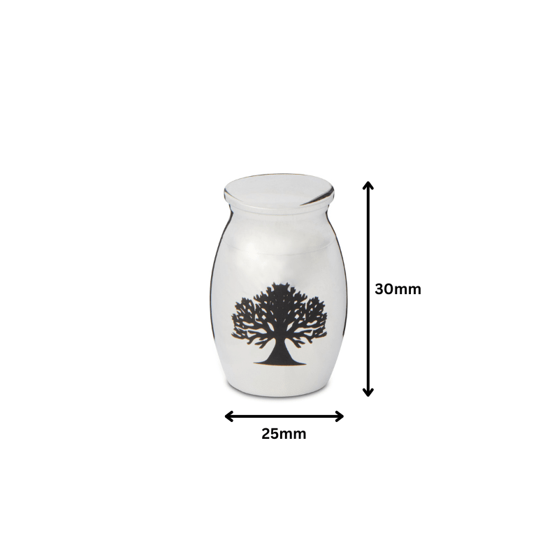 Mini Tree of Life 30mm Thimble Urn - Silver Tone - PREMIUM URNS