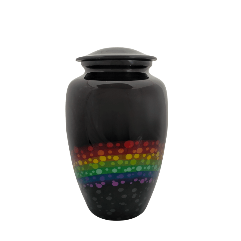 Modern Black Rainbow Alloy Urn - PREMIUM URNS