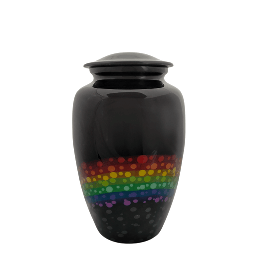 Modern Black Rainbow Alloy Urn - PREMIUM URNS