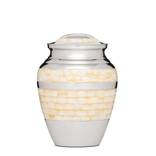 Mother of Pearl Nickel Adult Urn - PREMIUM URNS