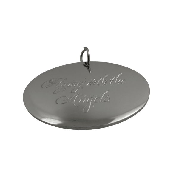 Oval Name Tag Silver - PREMIUM URNS