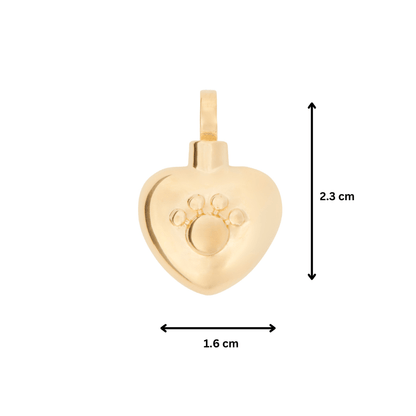 Paw Heart Pendant 18ct Gold Vermeil - PREMIUM URNS
