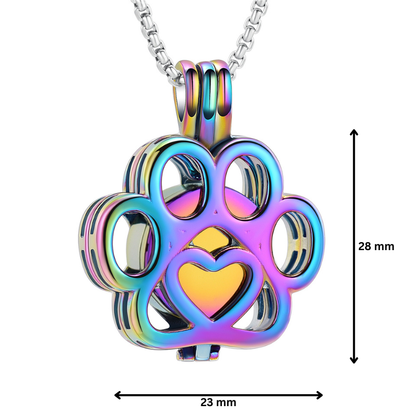 Paw Print Urn Pendant Rainbow - PREMIUM URNS