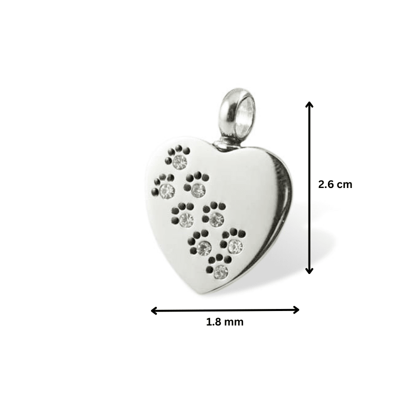 Paws to Heaven Heart Pendant - PREMIUM URNS
