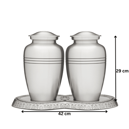 Pewter Double Companion Urn Set - PREMIUM URNS