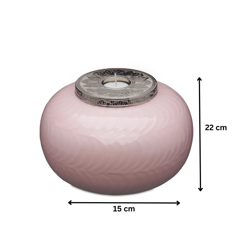 Pink and Silver Candle Urn - Adult - PREMIUM URNS